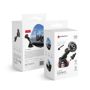 Forcell F-Grip PrecisionX Mágneses Autós Tartó Szélvédőhöz / Műszerfalhoz / Szellőzőhöz (MagSafe Kompatibilis) - Fekete