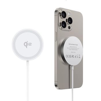 Duzzona W18 Qi2 15W Vezeték Nélküli Töltő (MagSafe Kompatibilis) - Fehér