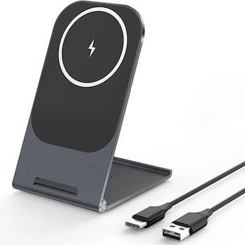 Veger Y56 Asztali Tartó Vezeték Nélküli Töltővel 2A 15W (MagSafe Kompatibilis) - Fekete