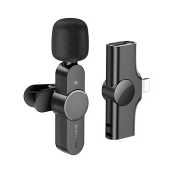 Borofone BFK12 Trophy Lavalier Wireless Mikrofon Lightning Fekete
