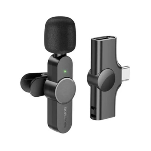 Borofone BFK12 Trophy Lavalier Wireless Mikrofon USB Type-C Fekete