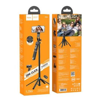 Hoco K22 Handy Live Broadcast Tripod Bluetooth Selfie Állvány Fekete