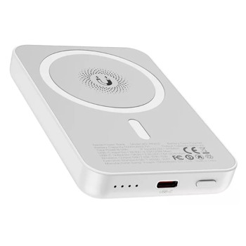 Xo PR212 Magnetic 15W Mágneses (MagSafe Kompatibilis) Power Bank 5000mAh Lightning Fehér